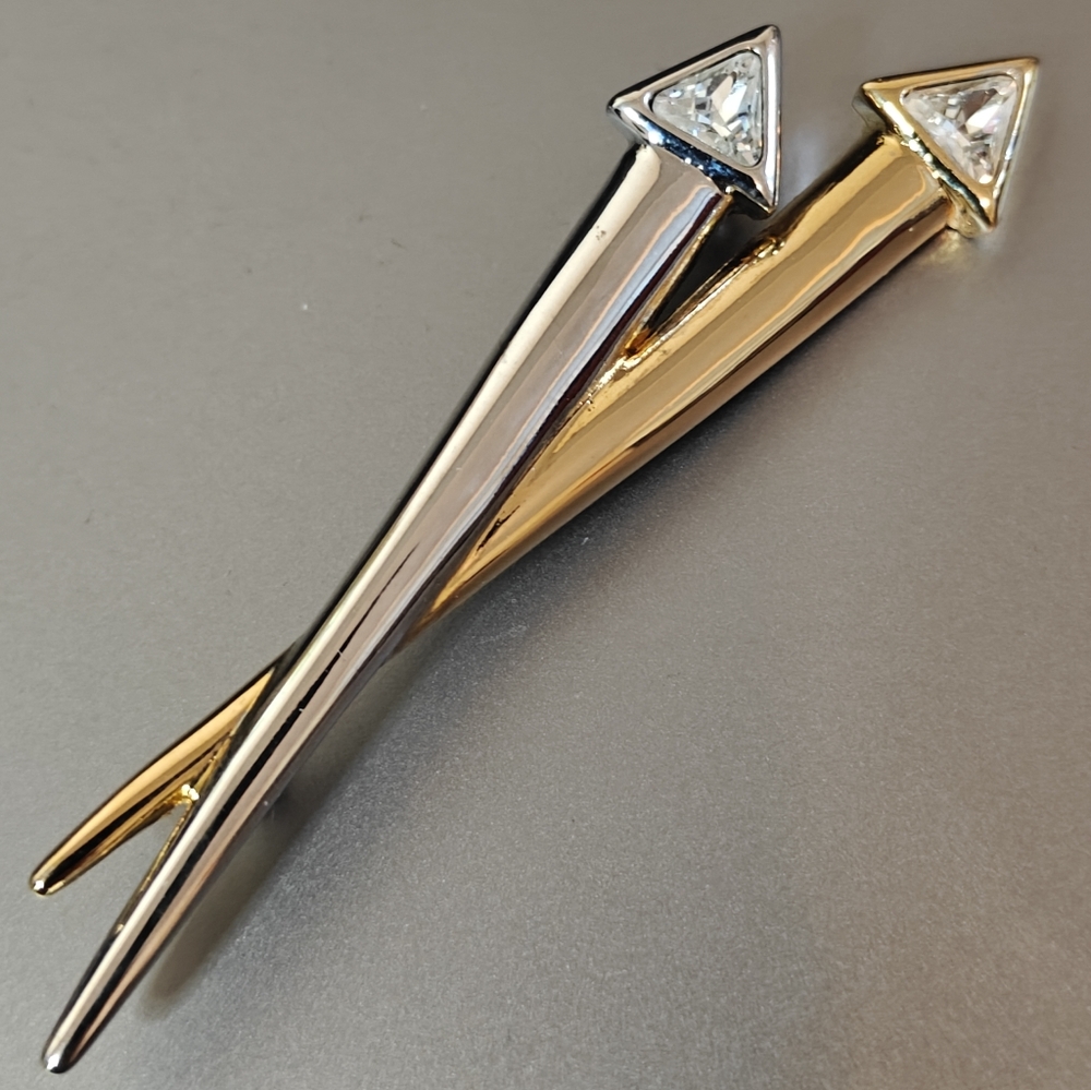 Vintage Andre Courreges Gold and Silver Modernist Brooch